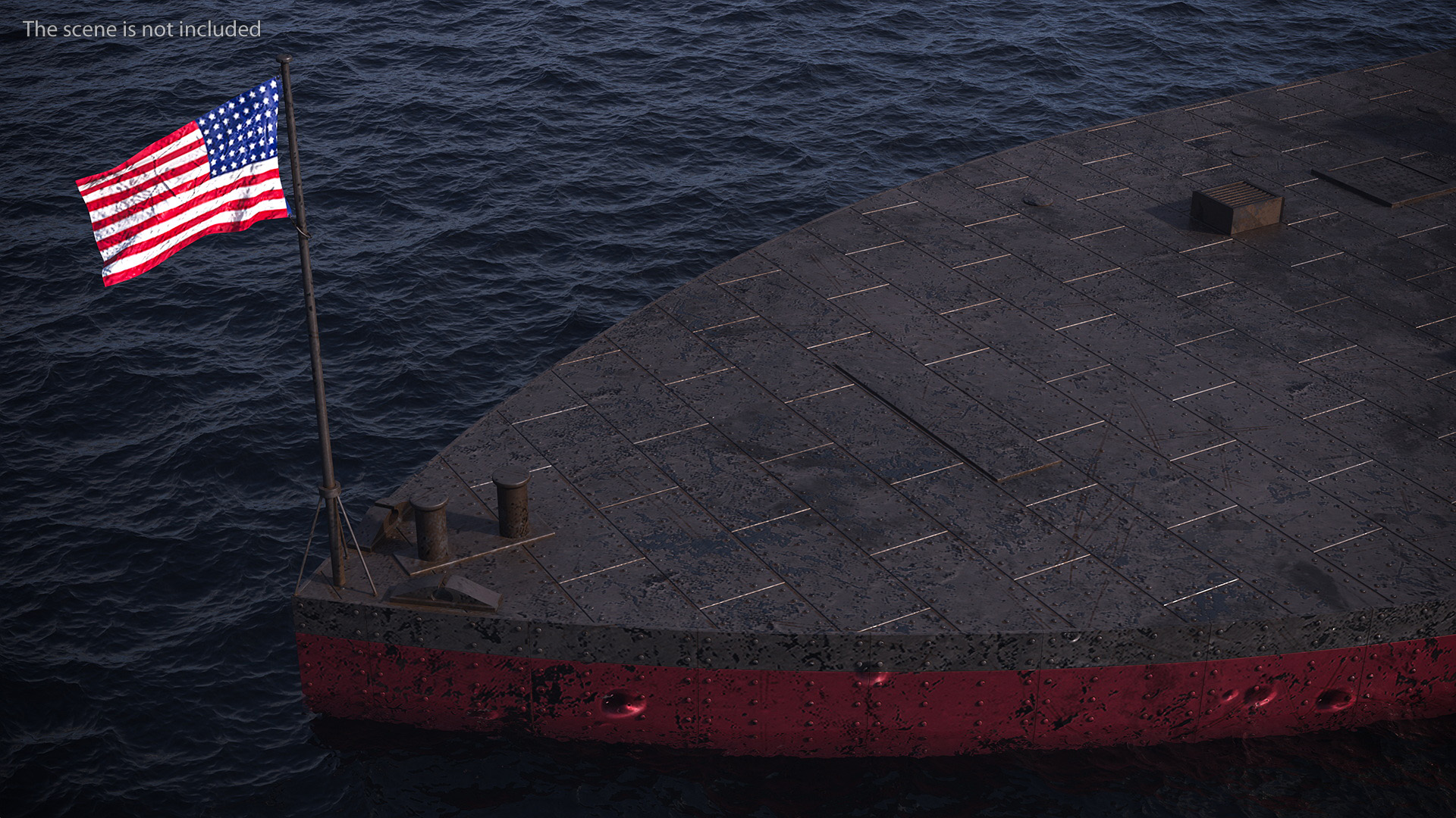 3D US Ironclad Warship Monitor Old
