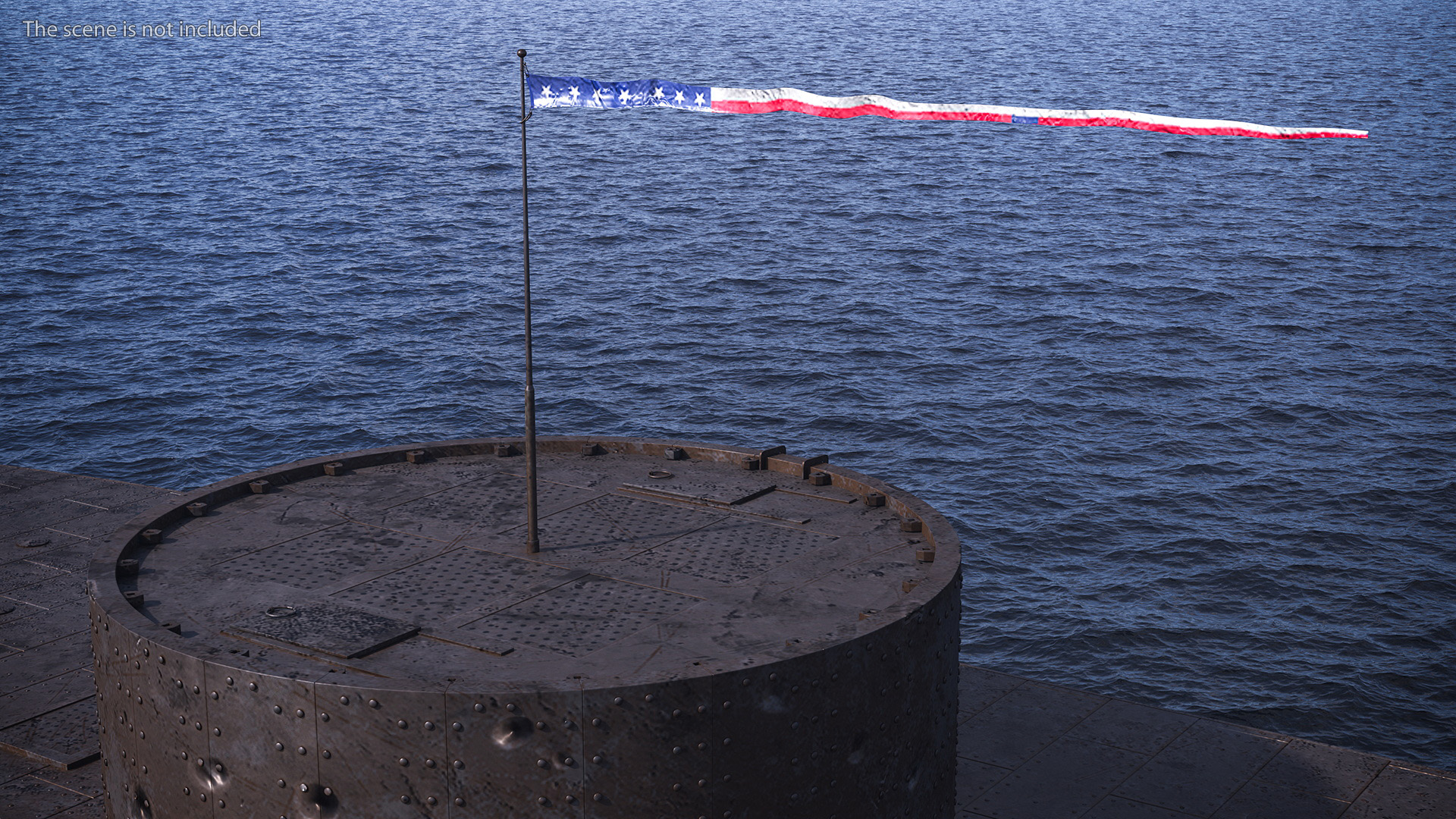 3D US Ironclad Warship Monitor Old