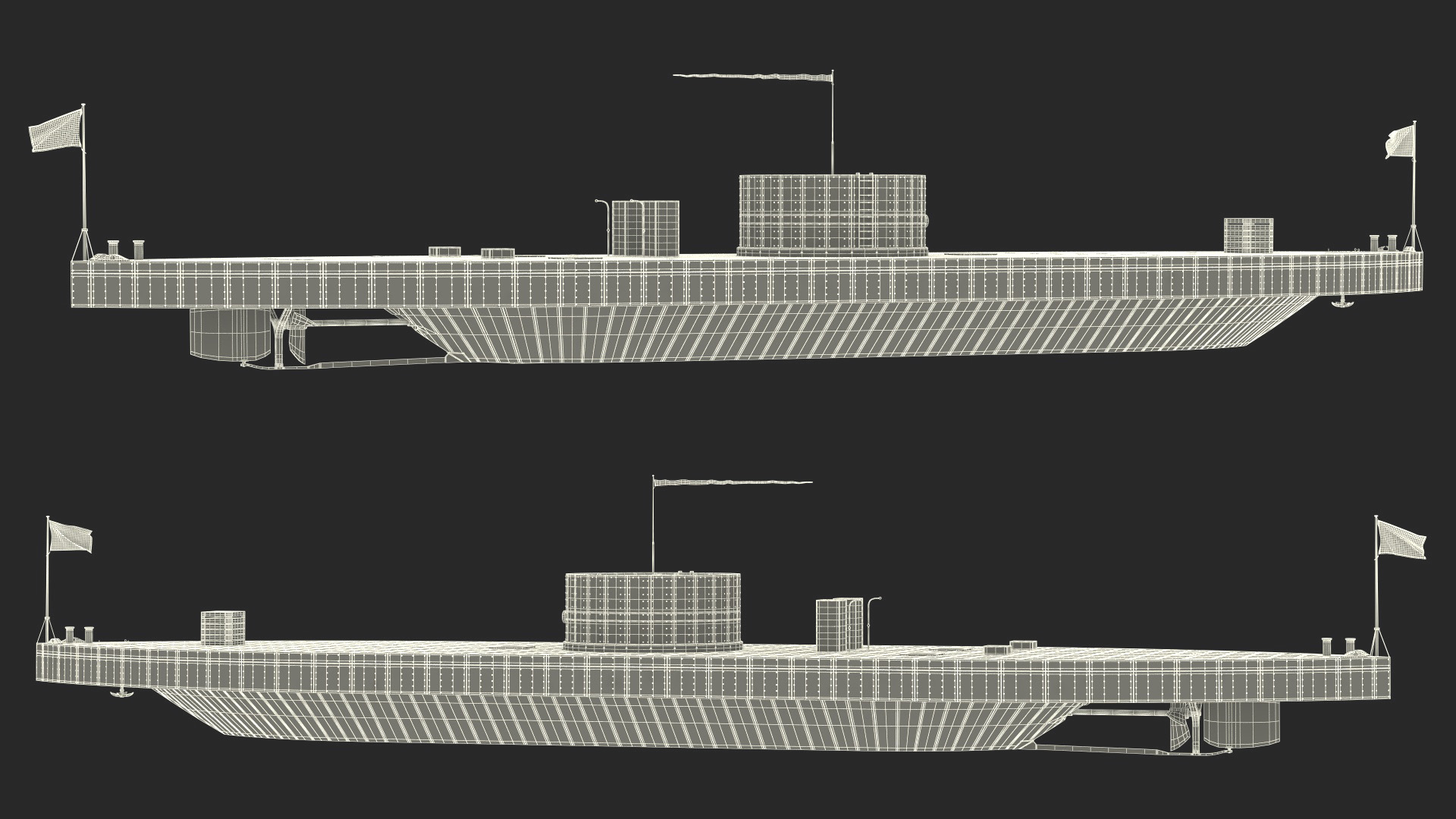 3D US Ironclad Warship Monitor Old