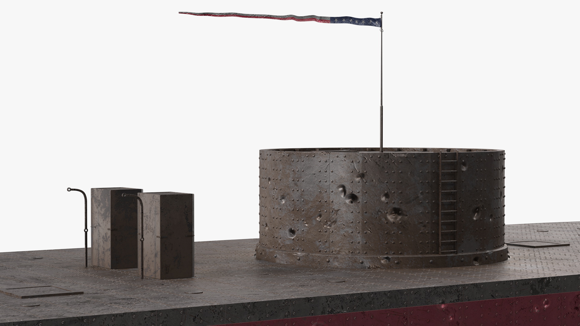 3D US Ironclad Warship Monitor Old