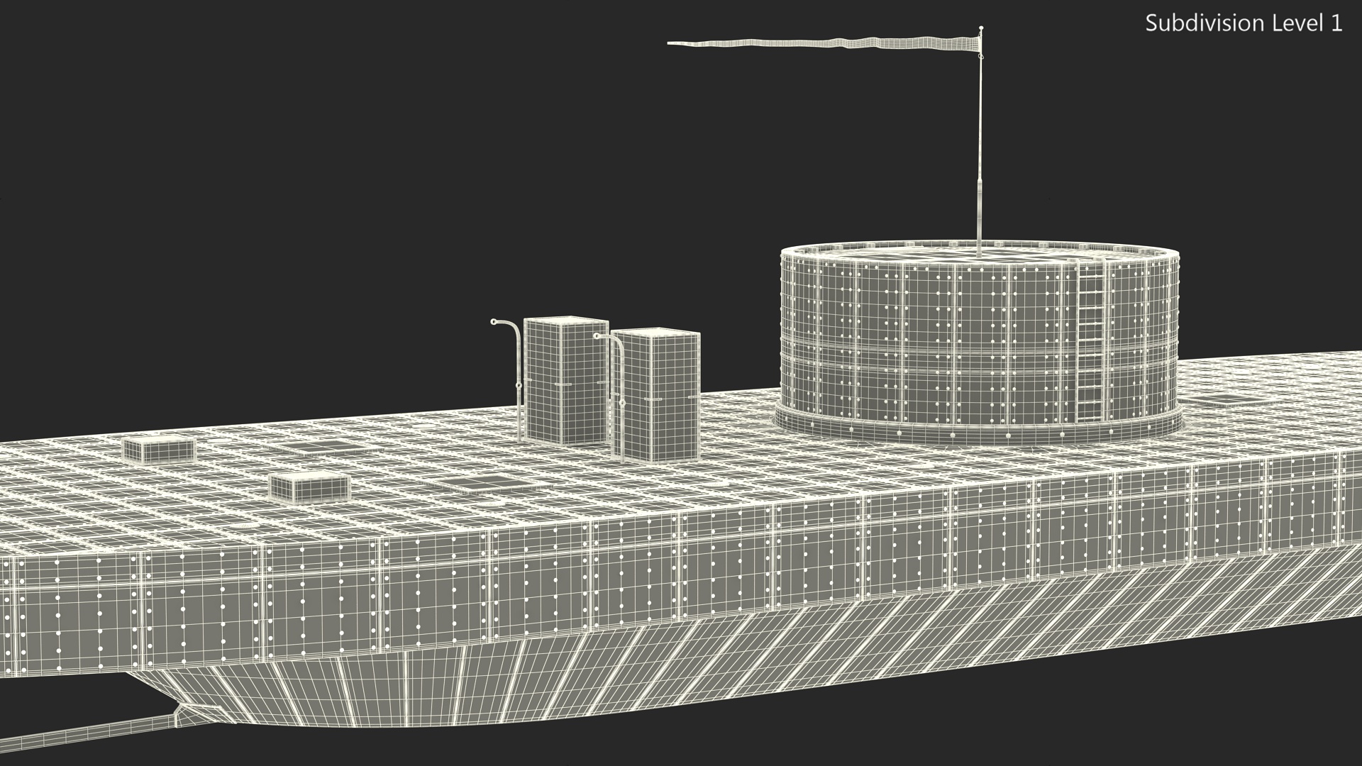 3D US Ironclad Warship Monitor Old