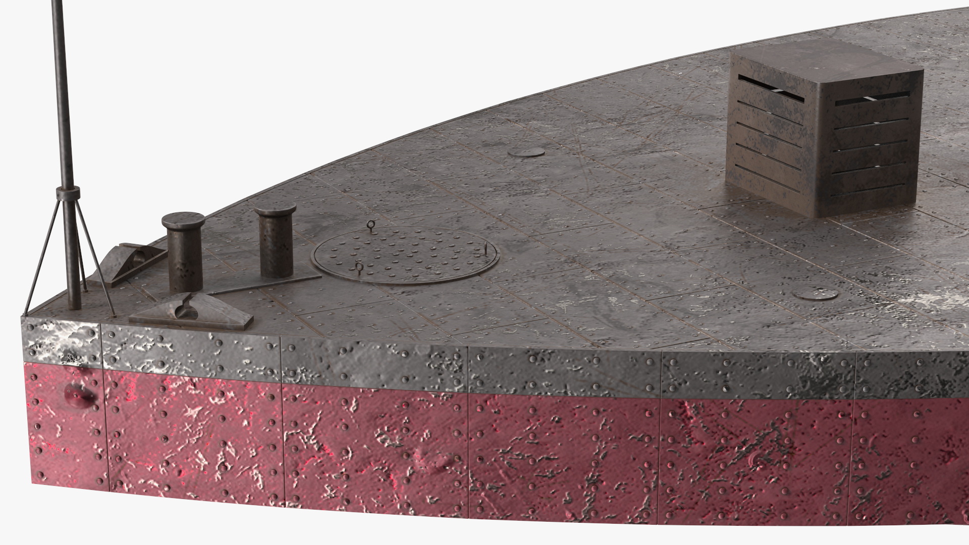 3D US Ironclad Warship Monitor Old