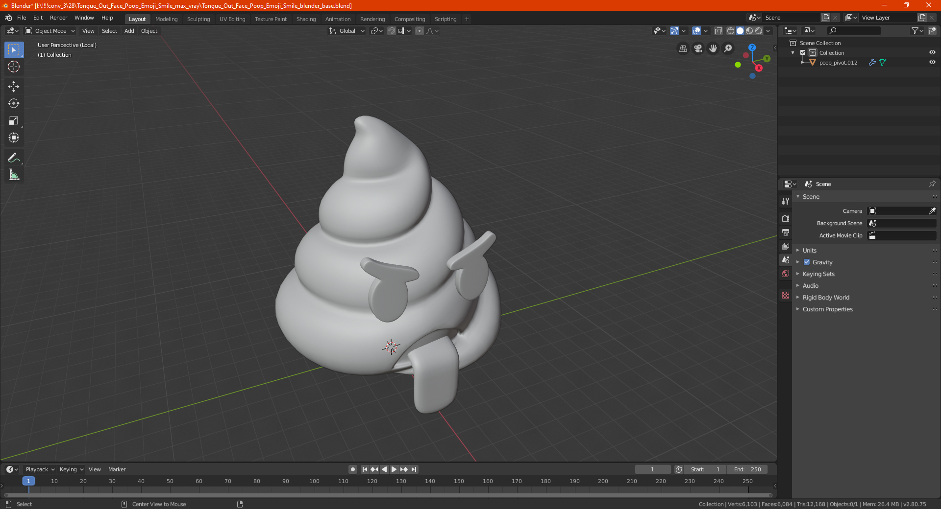 Tongue Out Face Poop Emoji Smile 3D