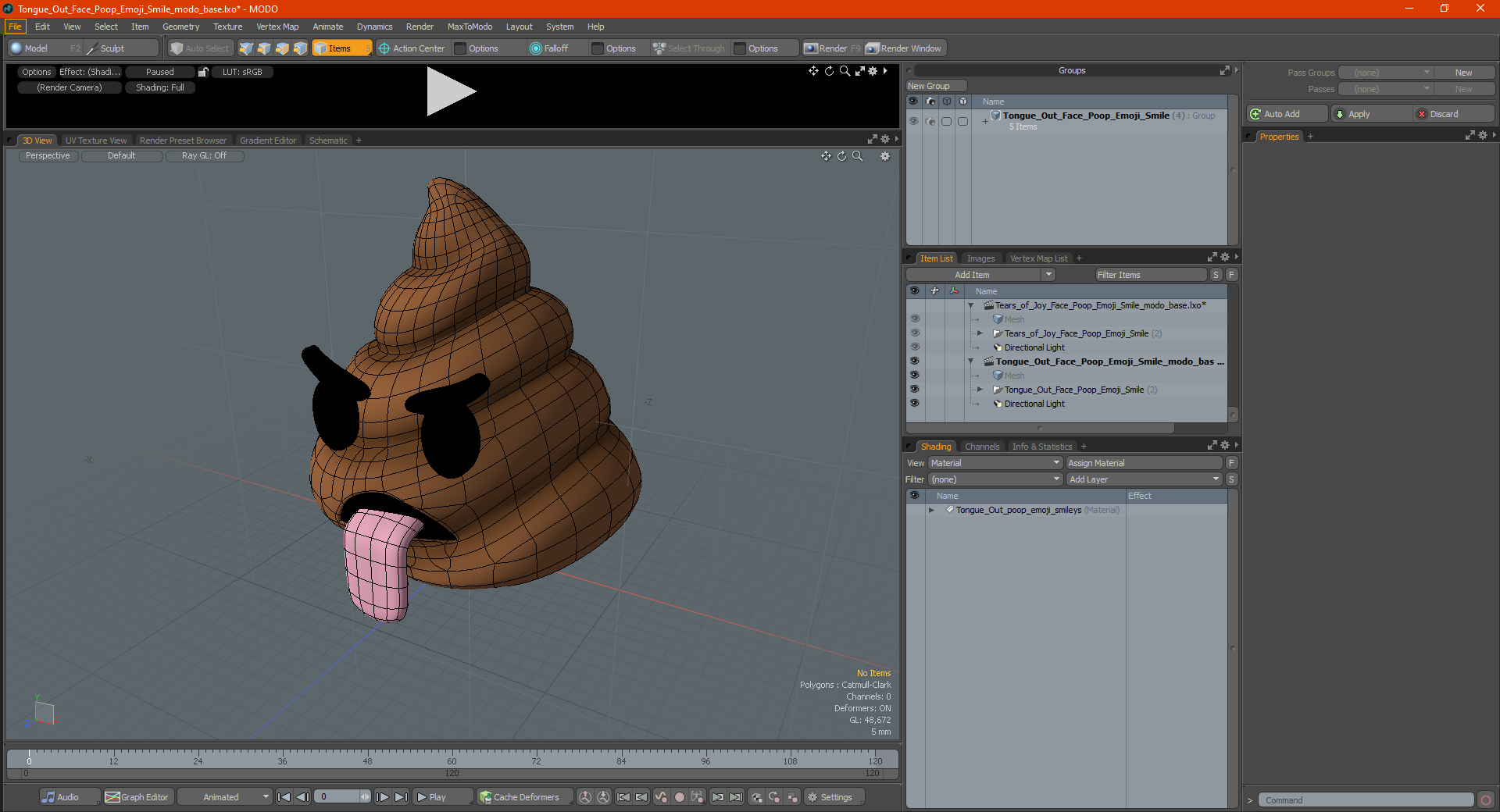 Tongue Out Face Poop Emoji Smile 3D