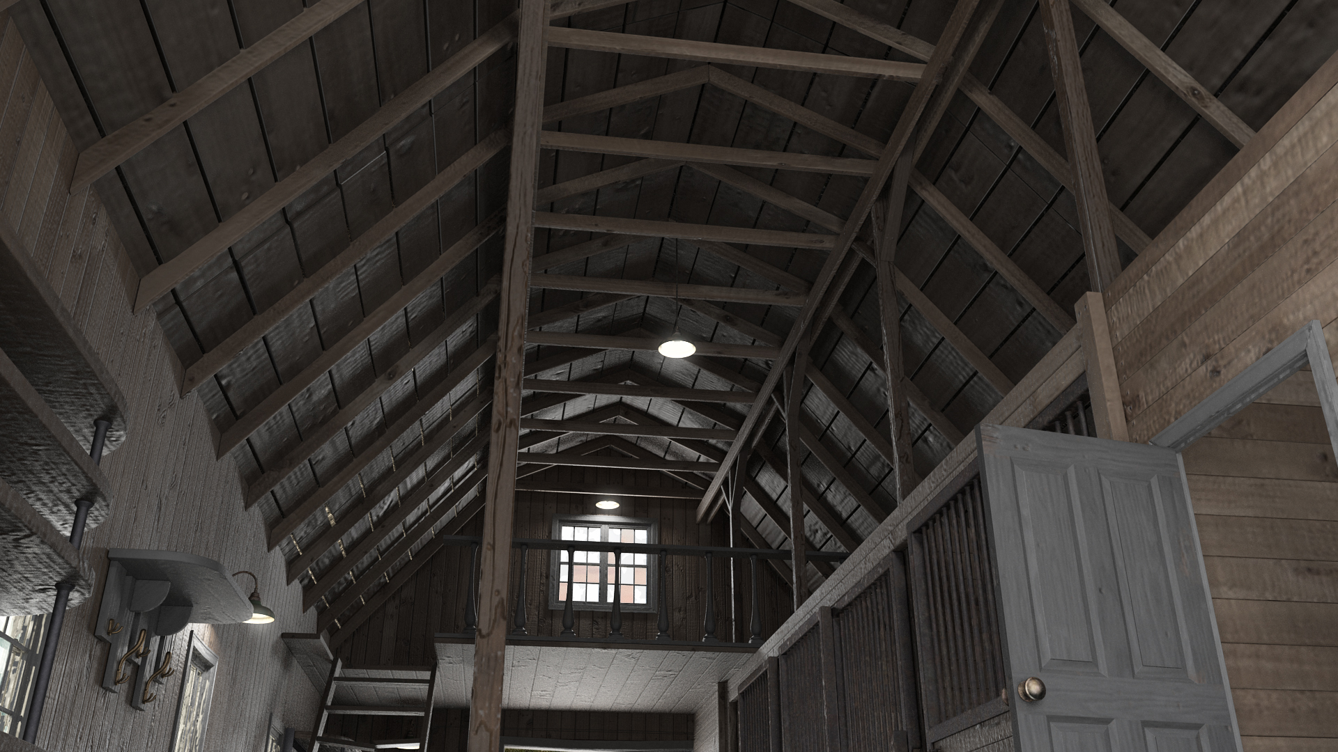 3D model Old Abandoned Wooden Barn
