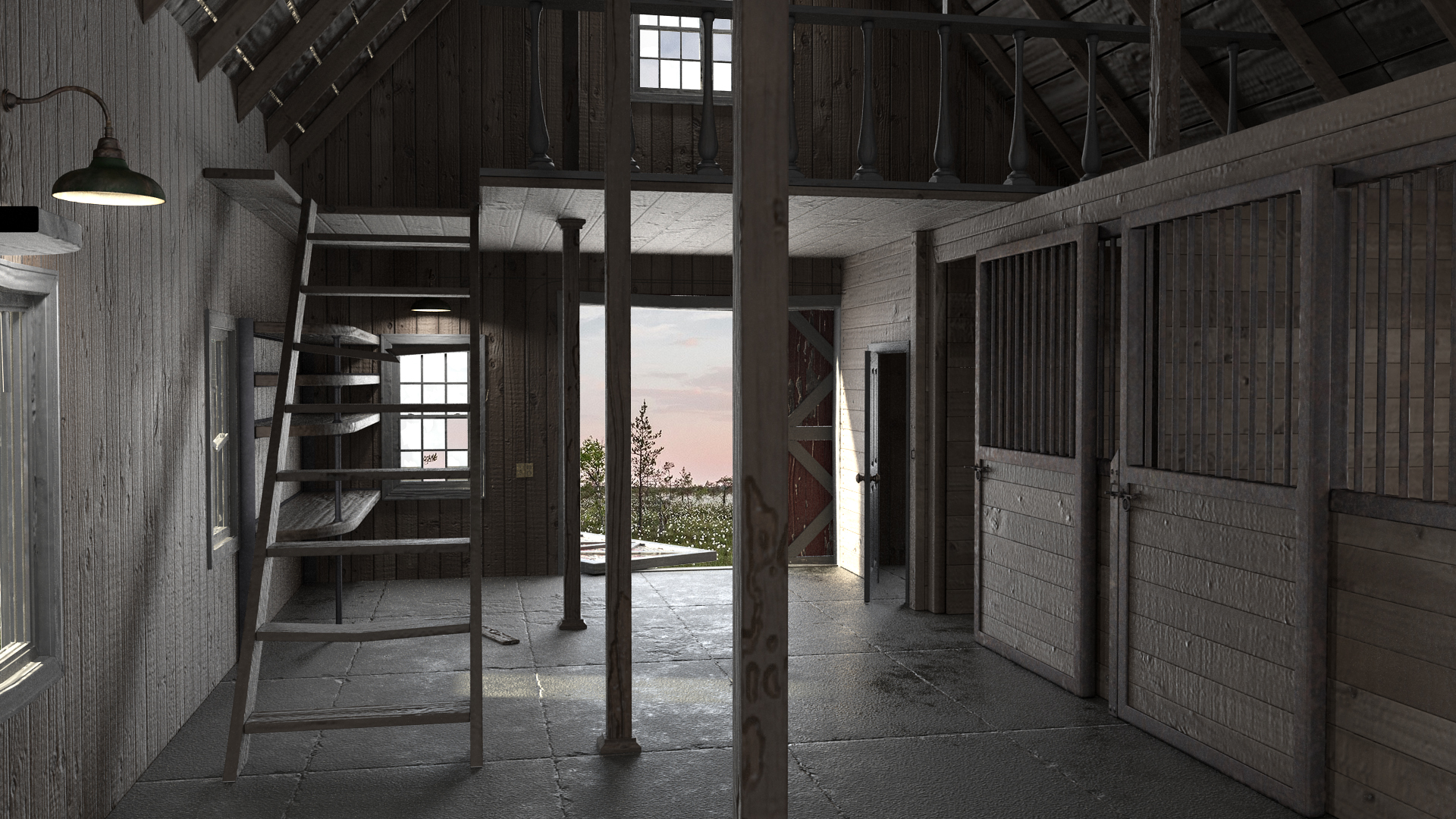 3D model Old Abandoned Wooden Barn