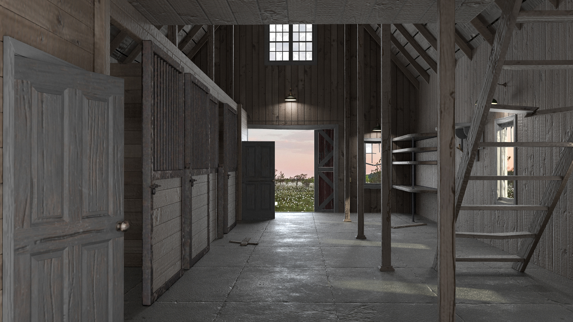 3D model Old Abandoned Wooden Barn