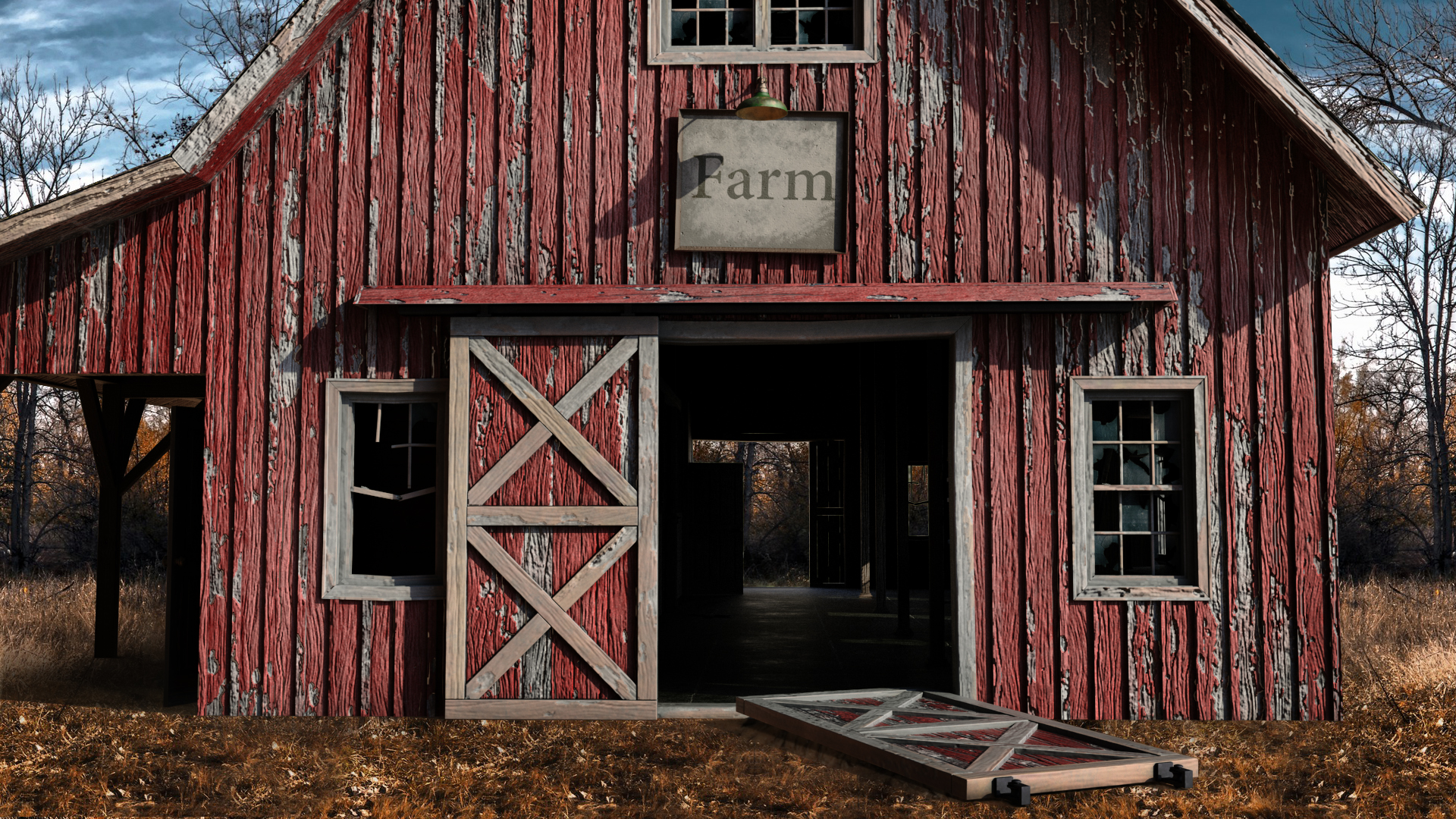 3D model Old Abandoned Wooden Barn