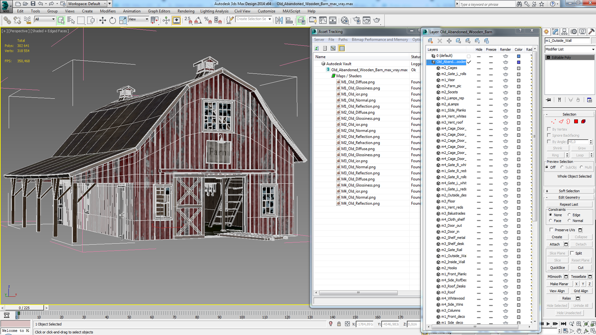 3D model Old Abandoned Wooden Barn