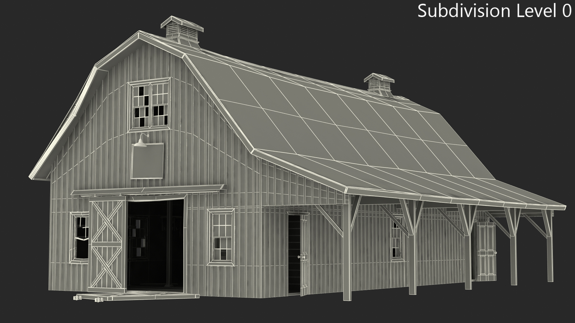 3D model Old Abandoned Wooden Barn