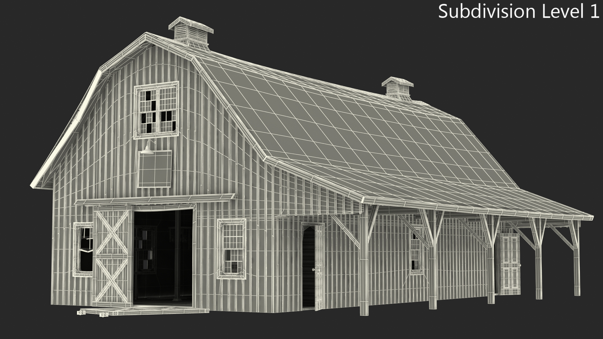 3D model Old Abandoned Wooden Barn