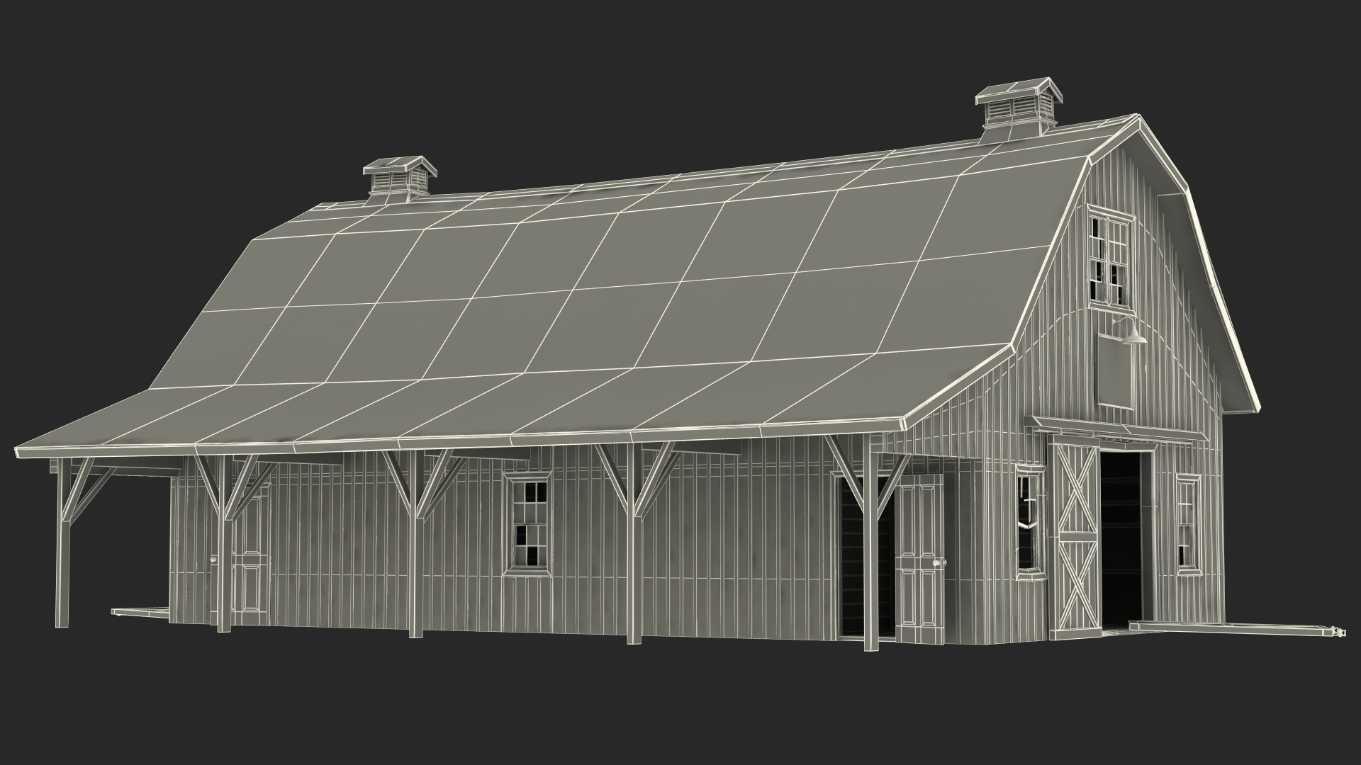 3D model Old Abandoned Wooden Barn