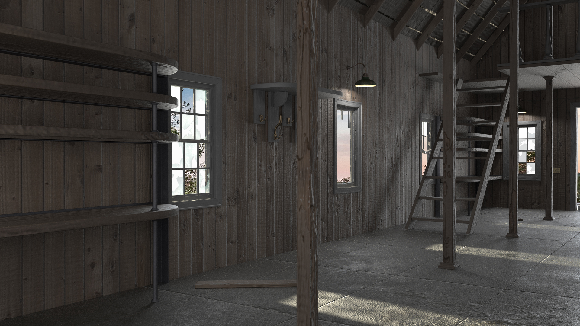3D model Old Abandoned Wooden Barn