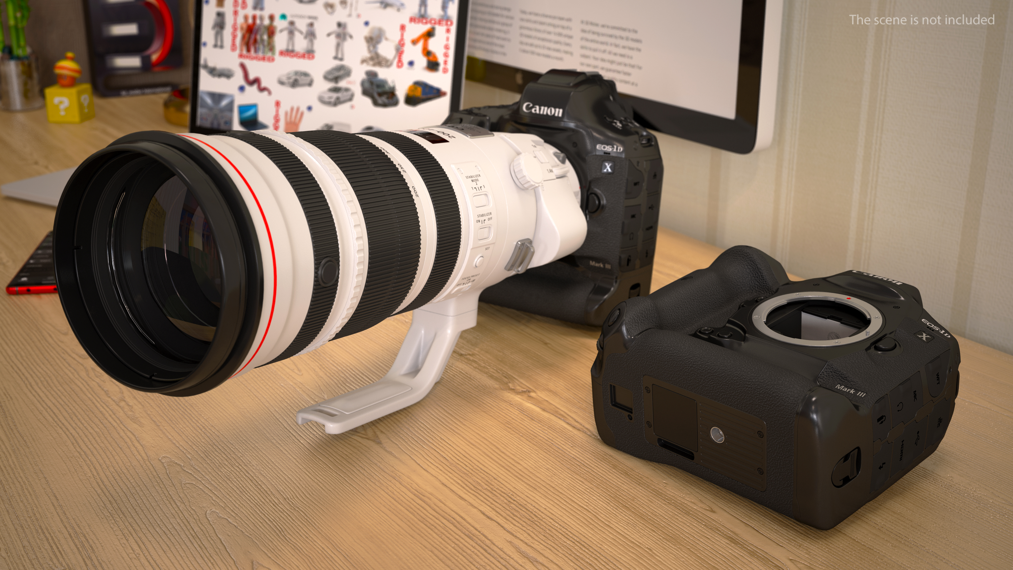 3D Canon EF 200 400mm USM Extender on Tripod