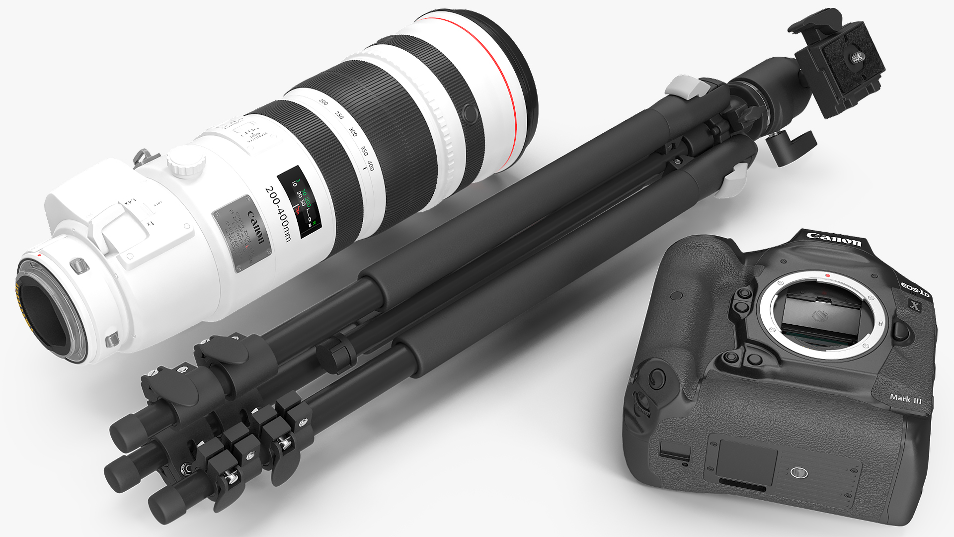 3D Canon EF 200 400mm USM Extender on Tripod