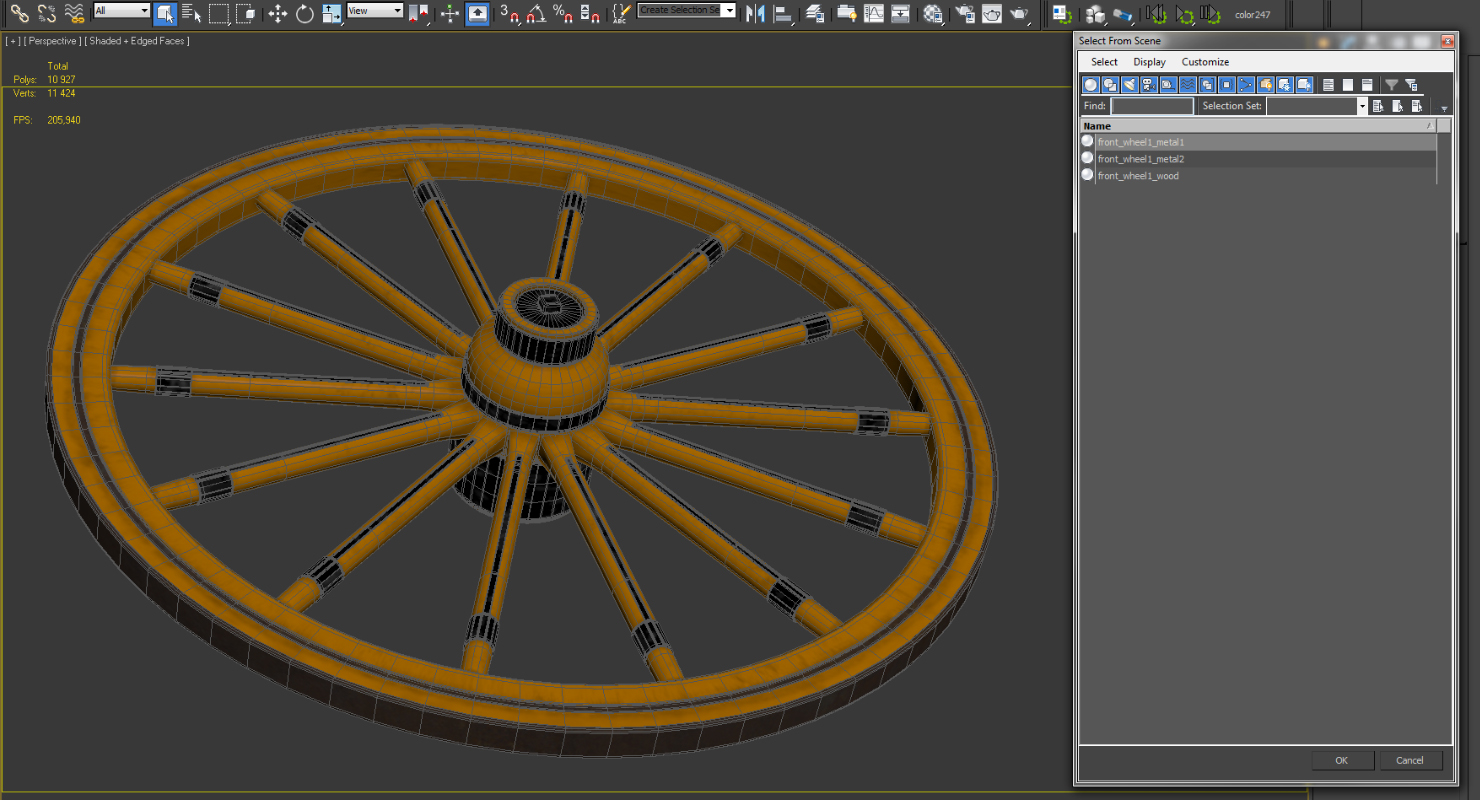 Antique Wagon Wheel 3D model