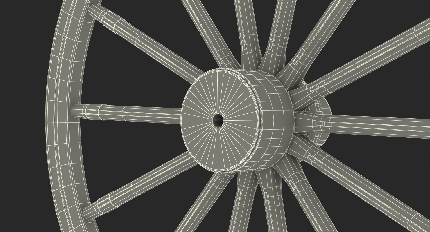 Antique Wagon Wheel 3D model