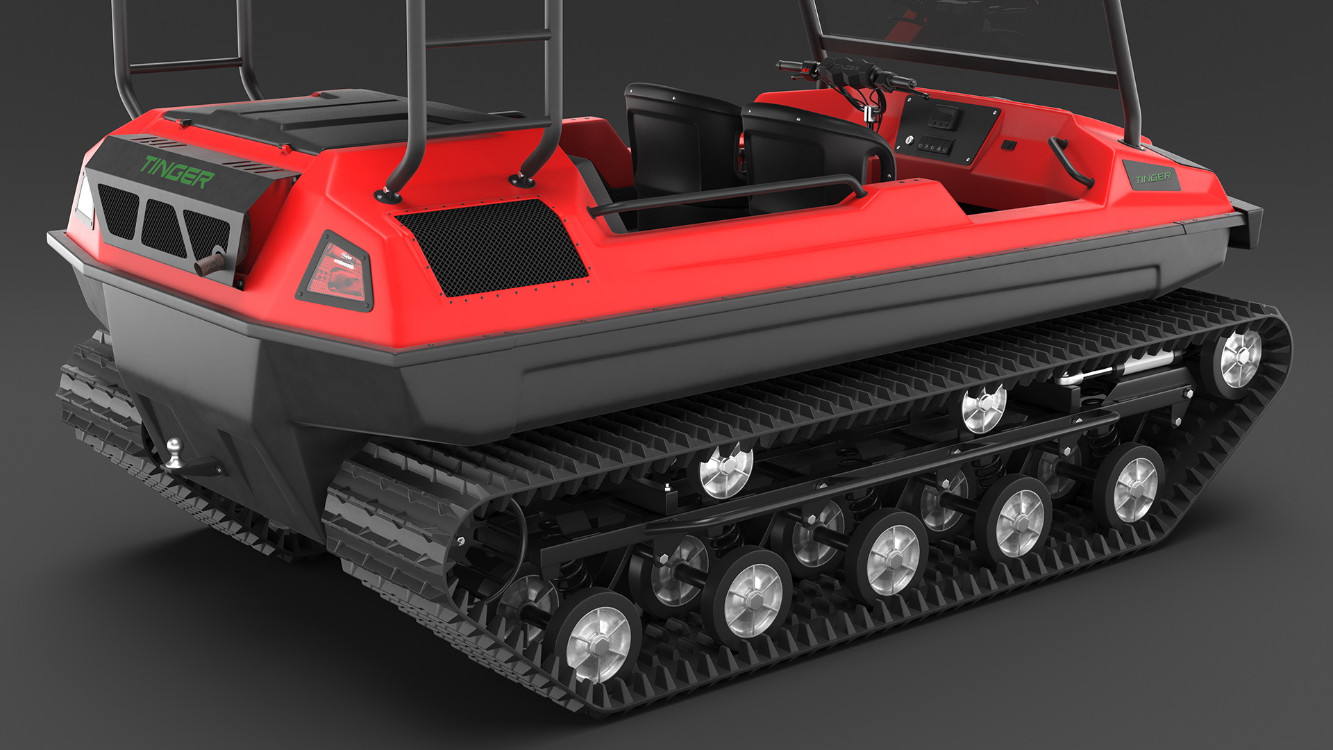 3D Tinger Track Red Rigged model