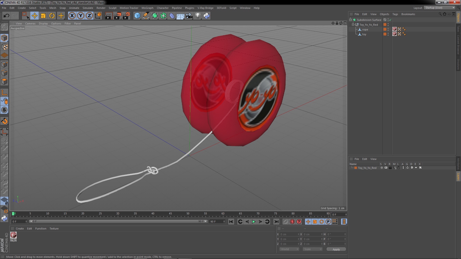 3D Toy Yo-Yo Red model