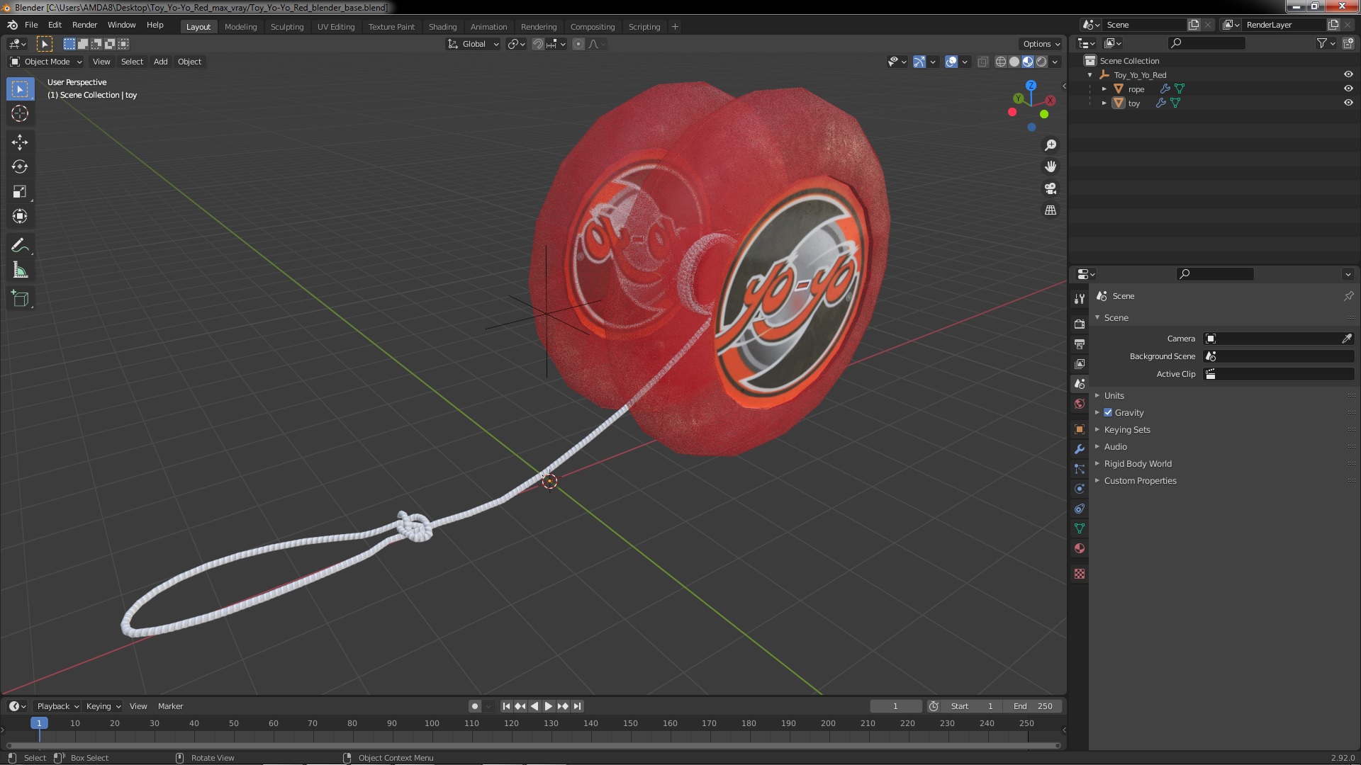 3D Toy Yo-Yo Red model