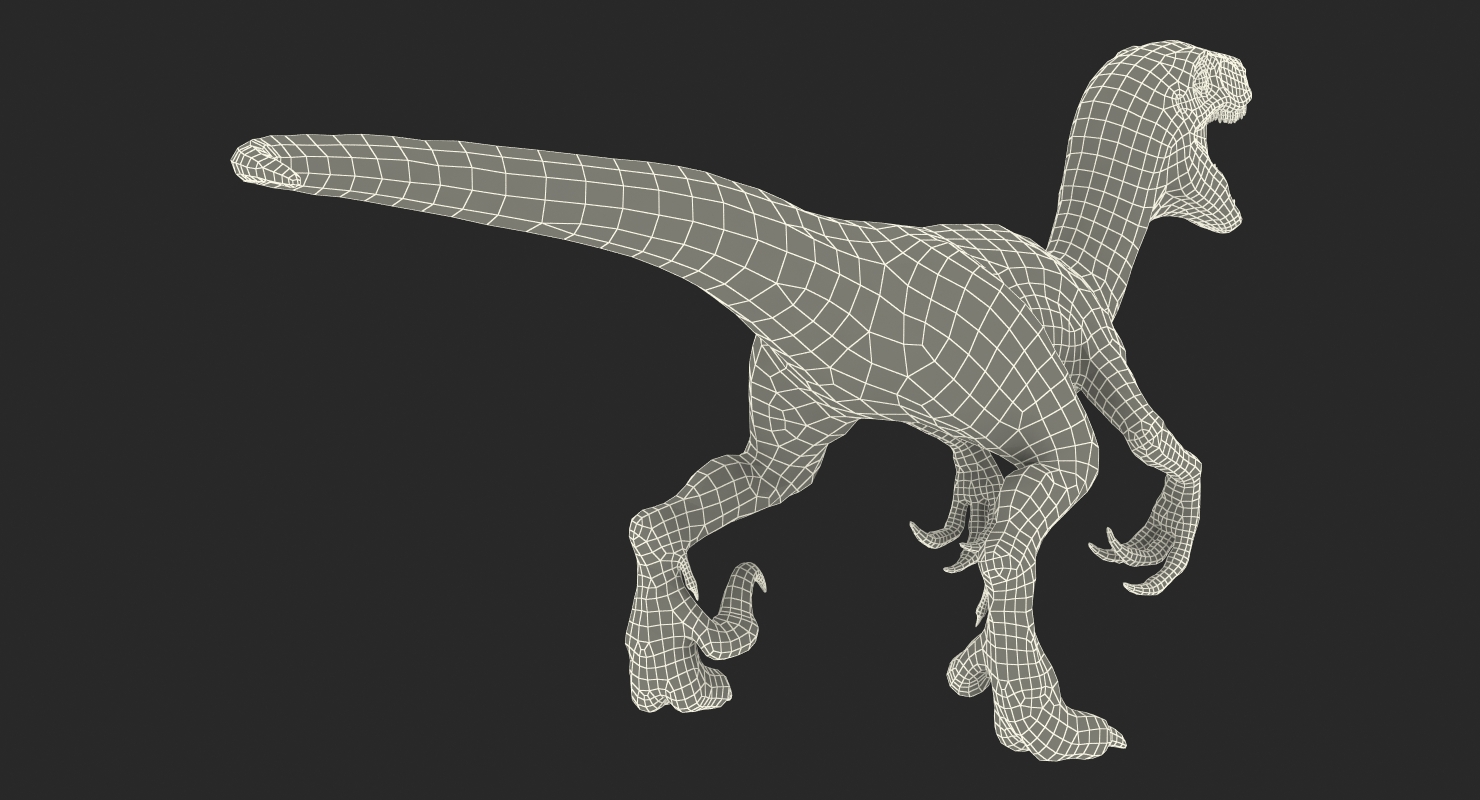 Velociraptor Attacking Pose 3D