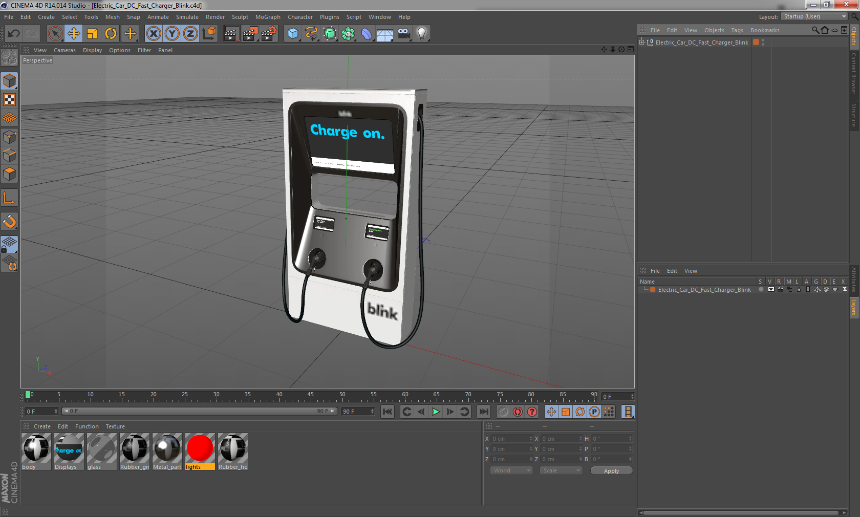 Electric Car DC Fast Charger Blink 3D model