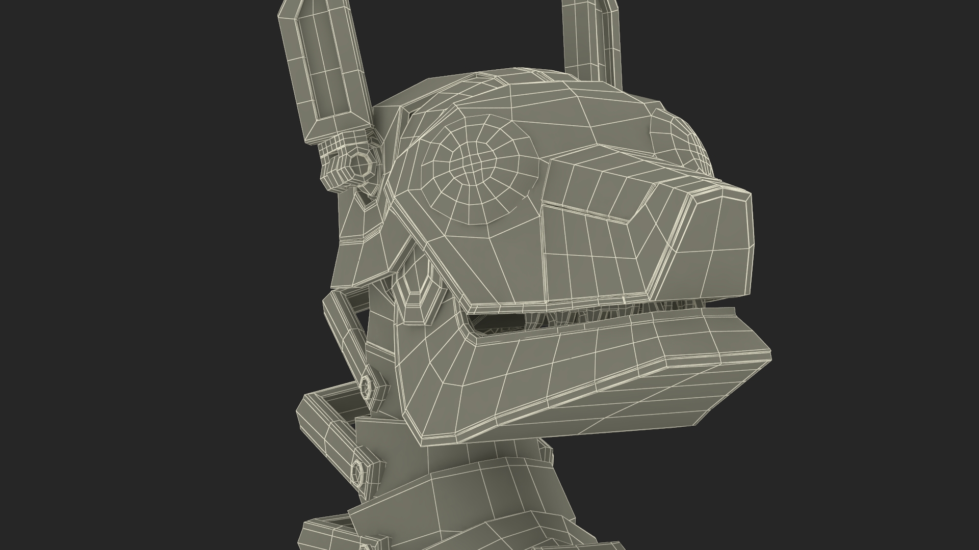 3D Sitting Futuristic Robotic Dog White
