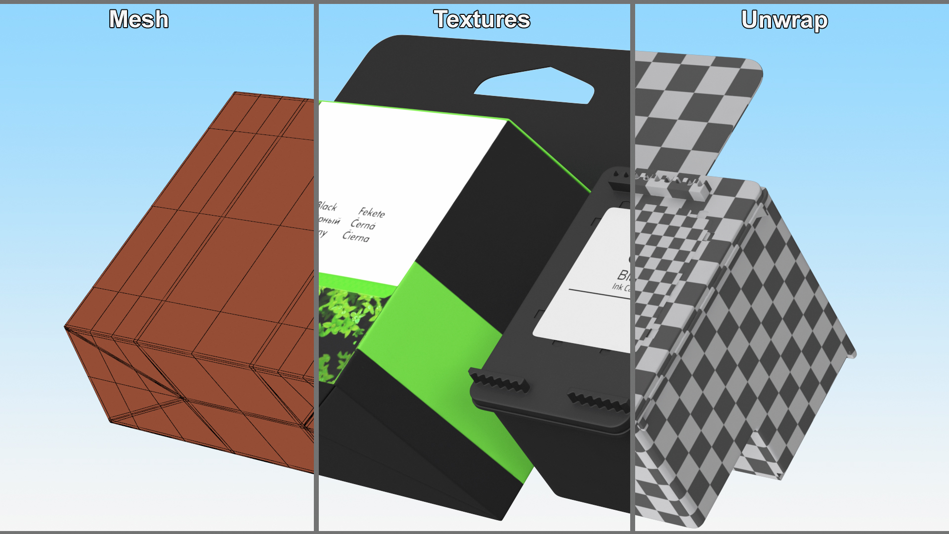 3D Box with Ink Cartridge Black model
