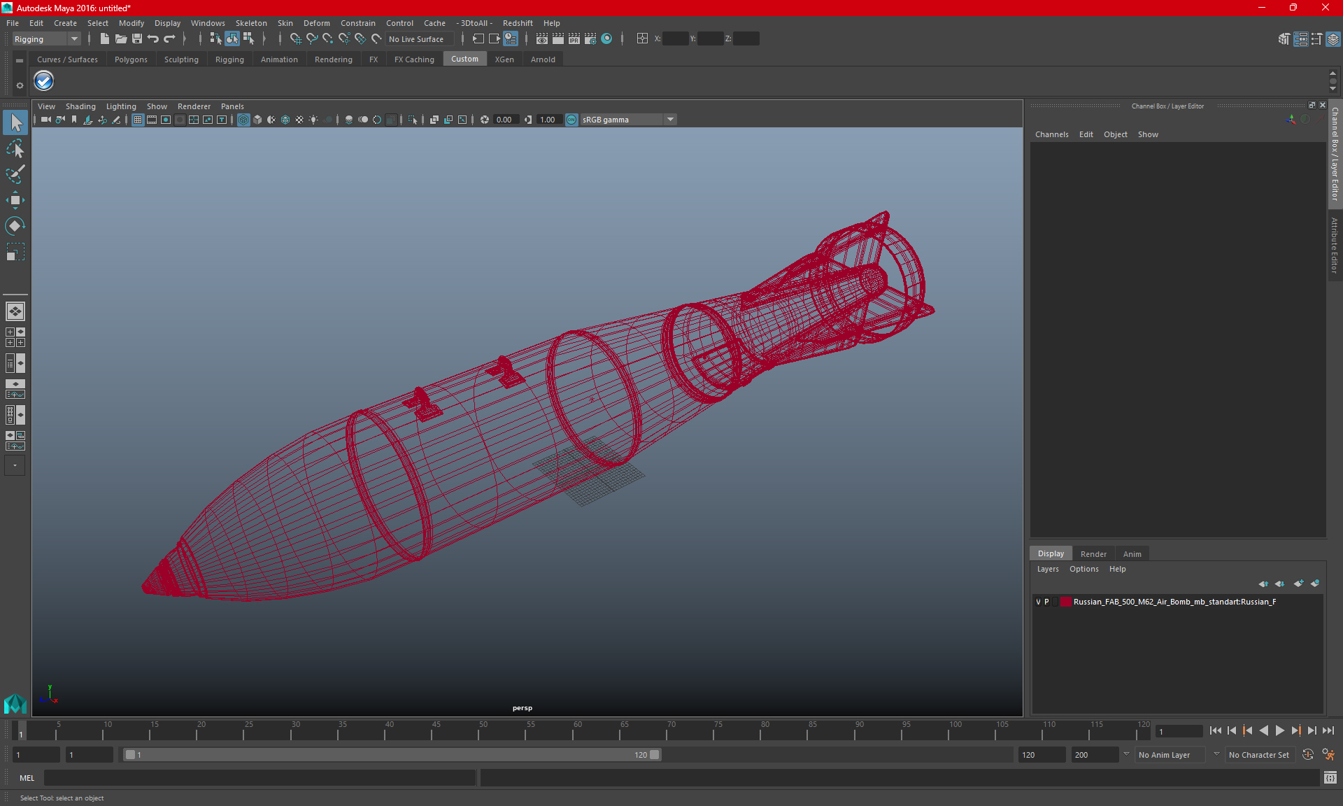 3D Russian FAB 500 M62 Air Bomb model