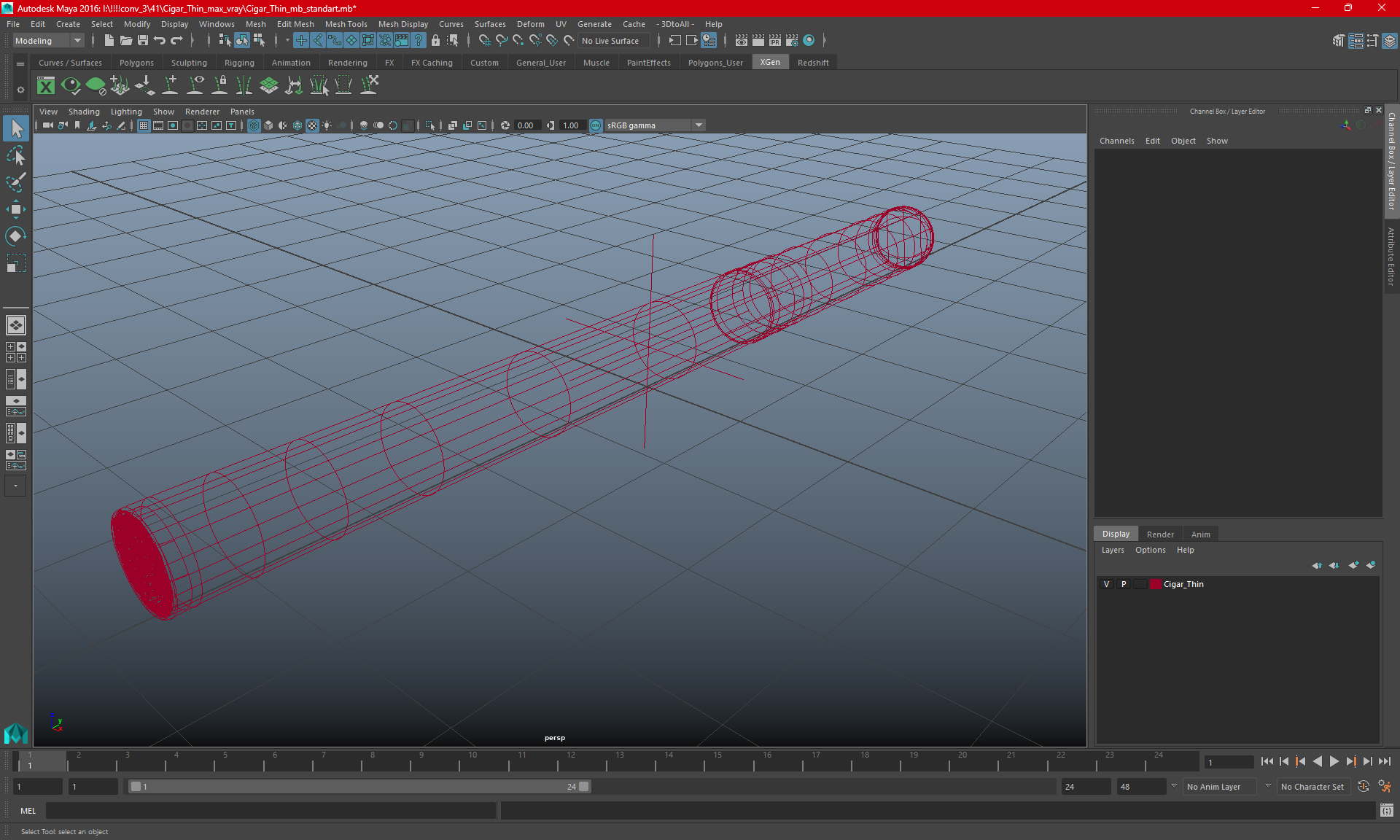3D Cigar Thin Lighted model