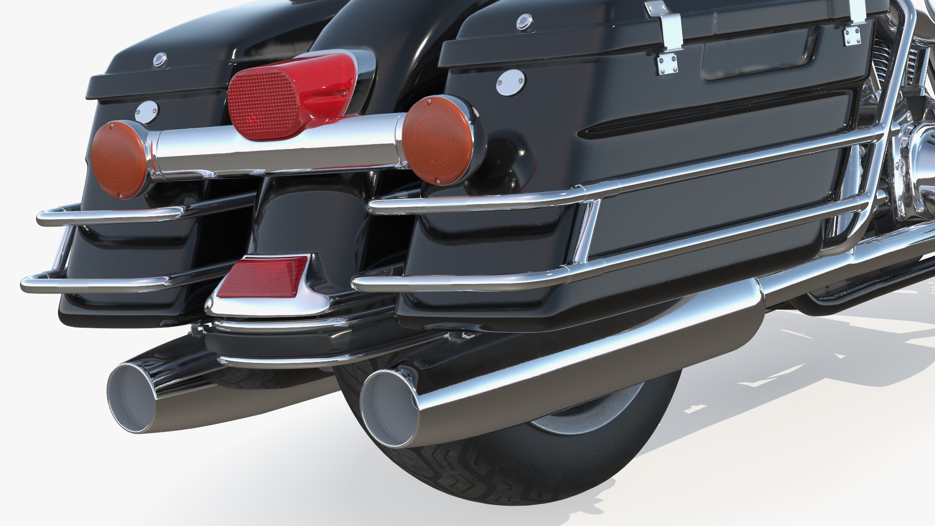 3D Road King Motorcycle Black Parked model