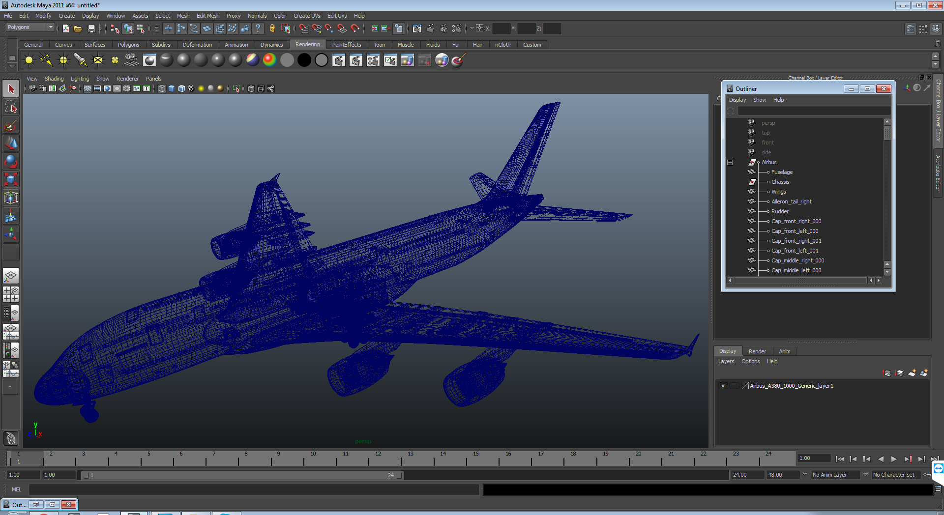 Airbus A380 1000 Generic 3D model