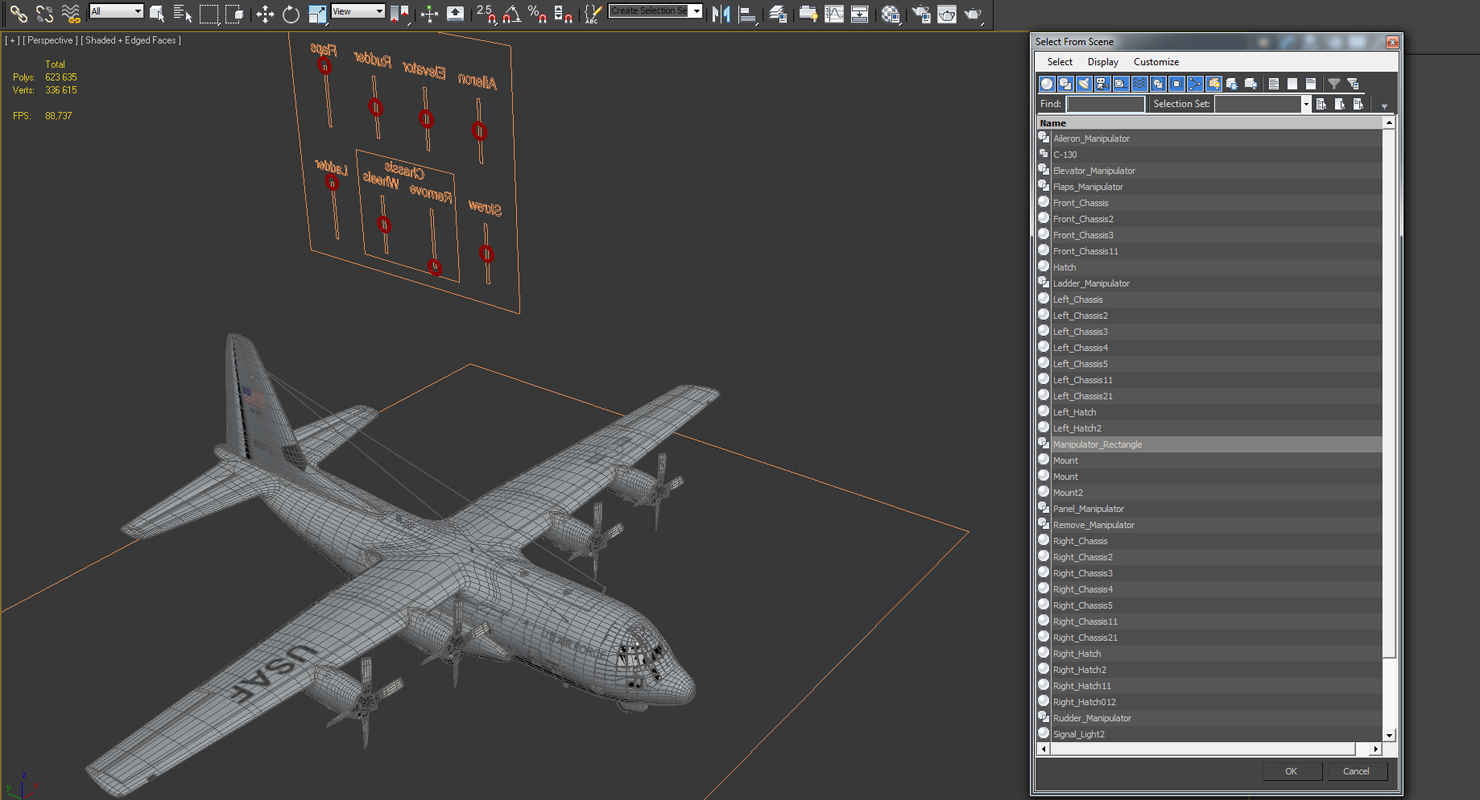 3D Lockheed C 130 Hercules US Military Transport Aircraft Rigged
