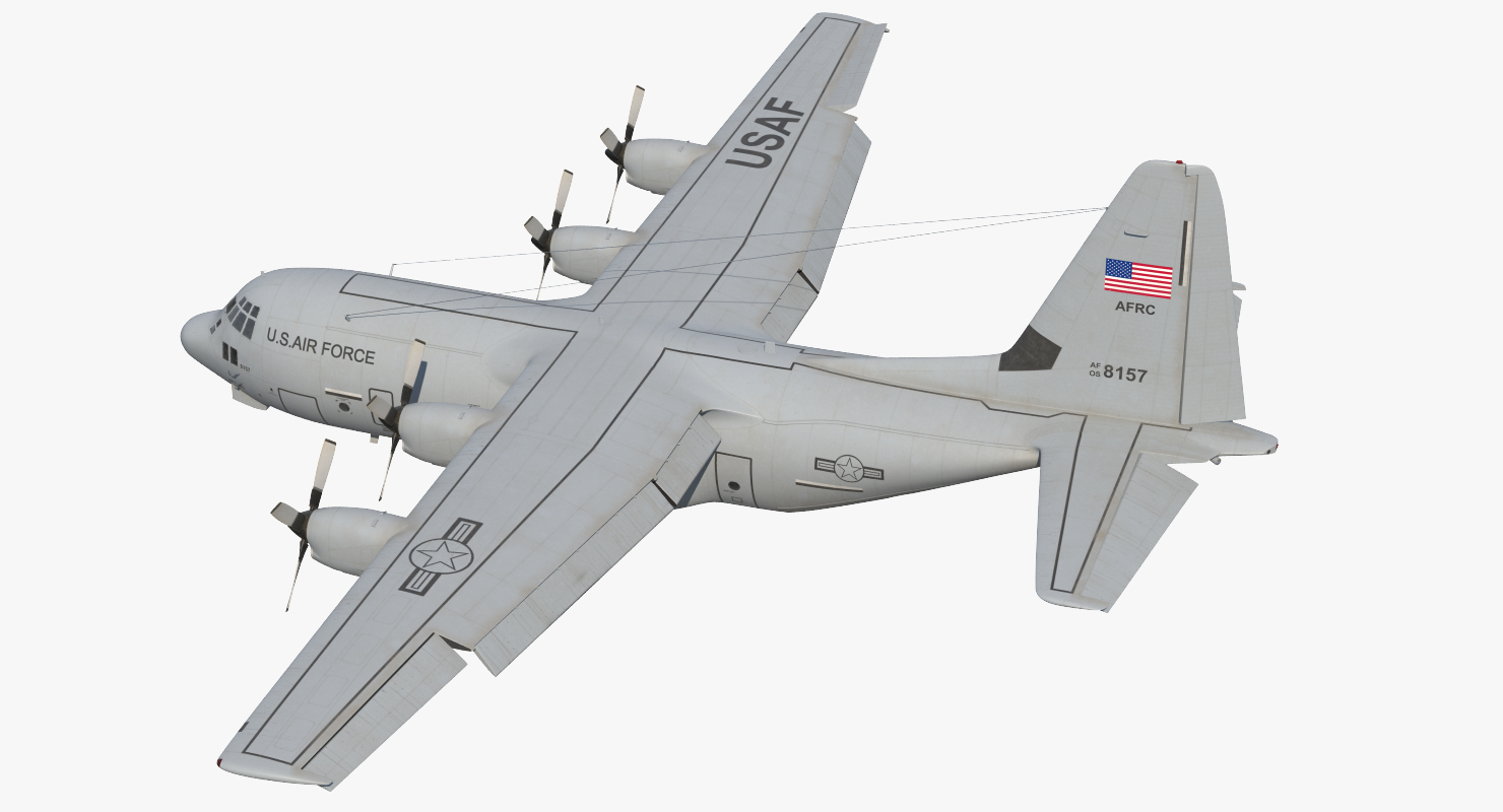 3D Lockheed C 130 Hercules US Military Transport Aircraft Rigged