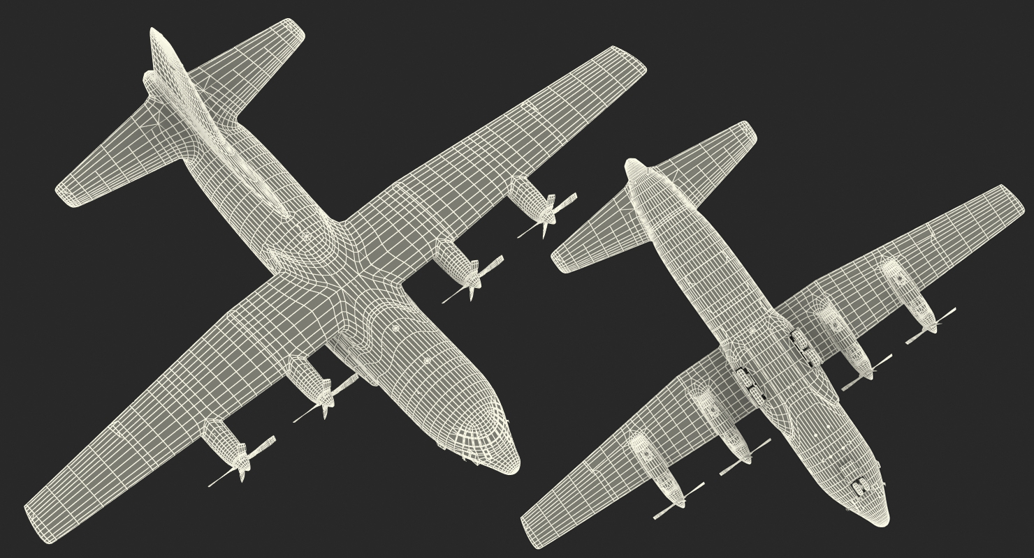 3D Lockheed C 130 Hercules US Military Transport Aircraft Rigged