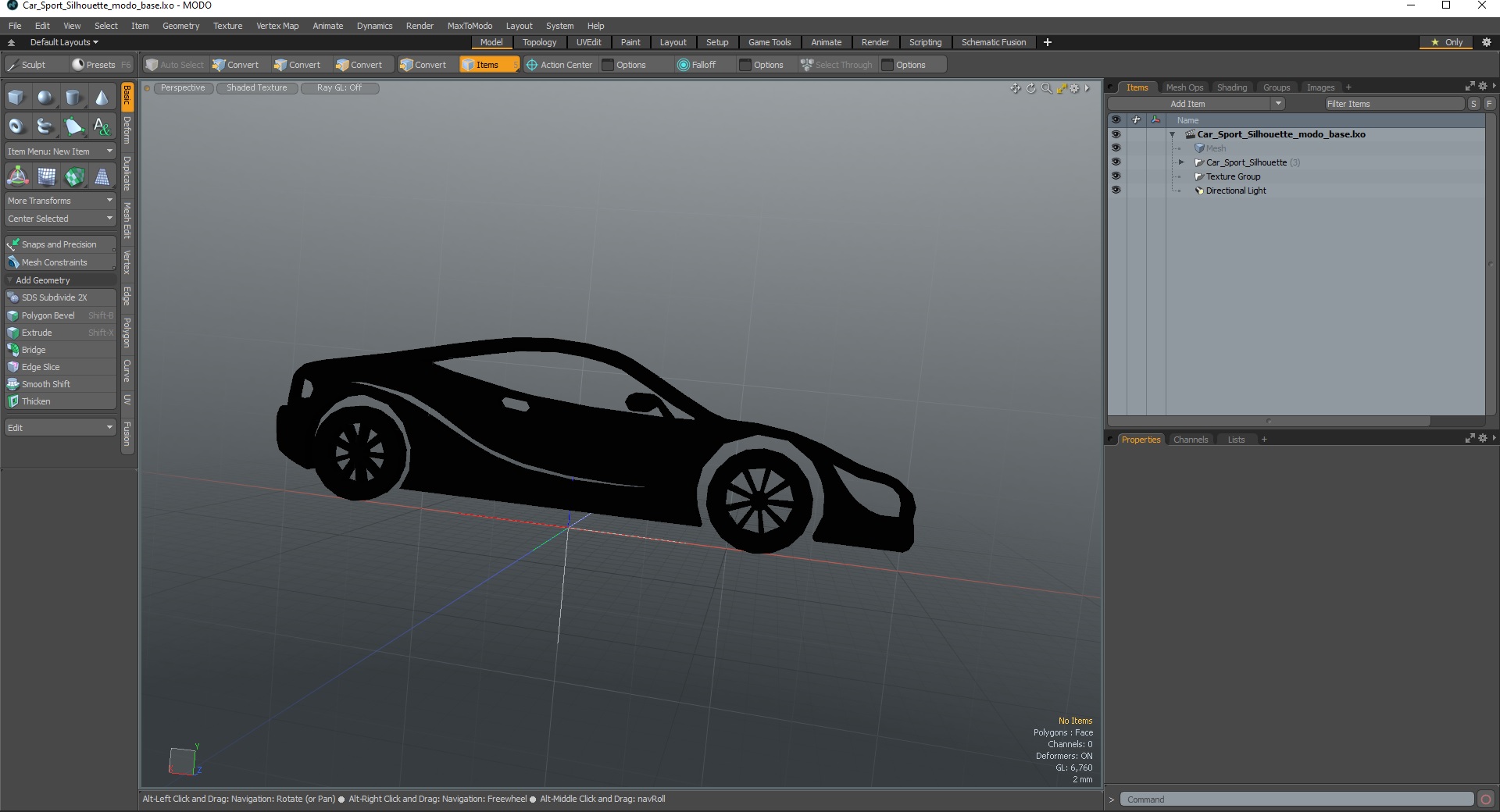 3D model Car Sport Silhouette