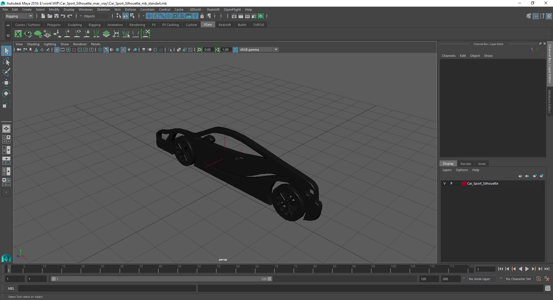 3D model Car Sport Silhouette