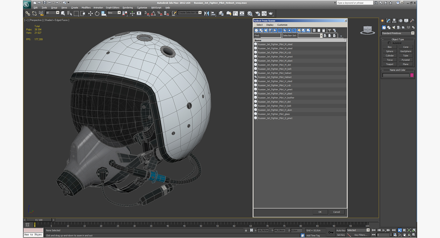 Russian Jet Fighter Pilot Helmet 3D