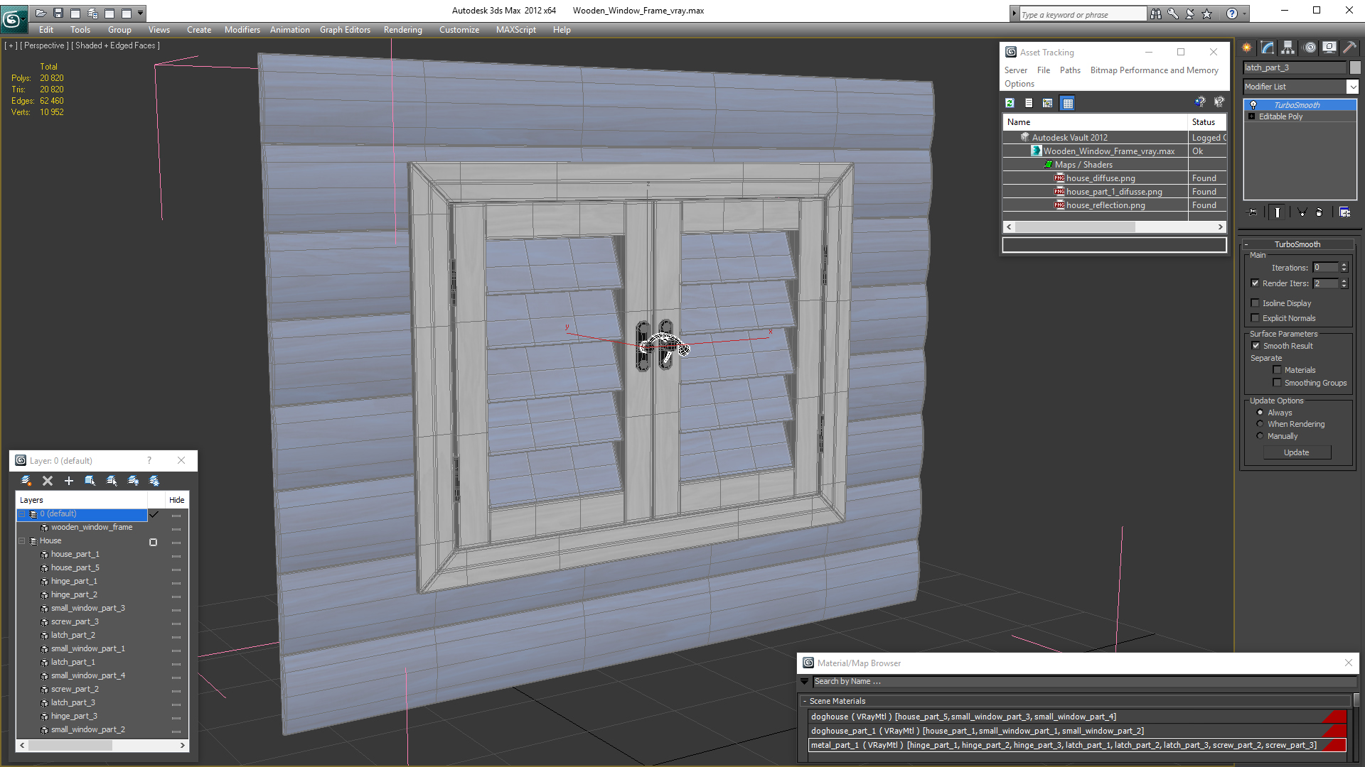 Wooden Window Frame 3D model