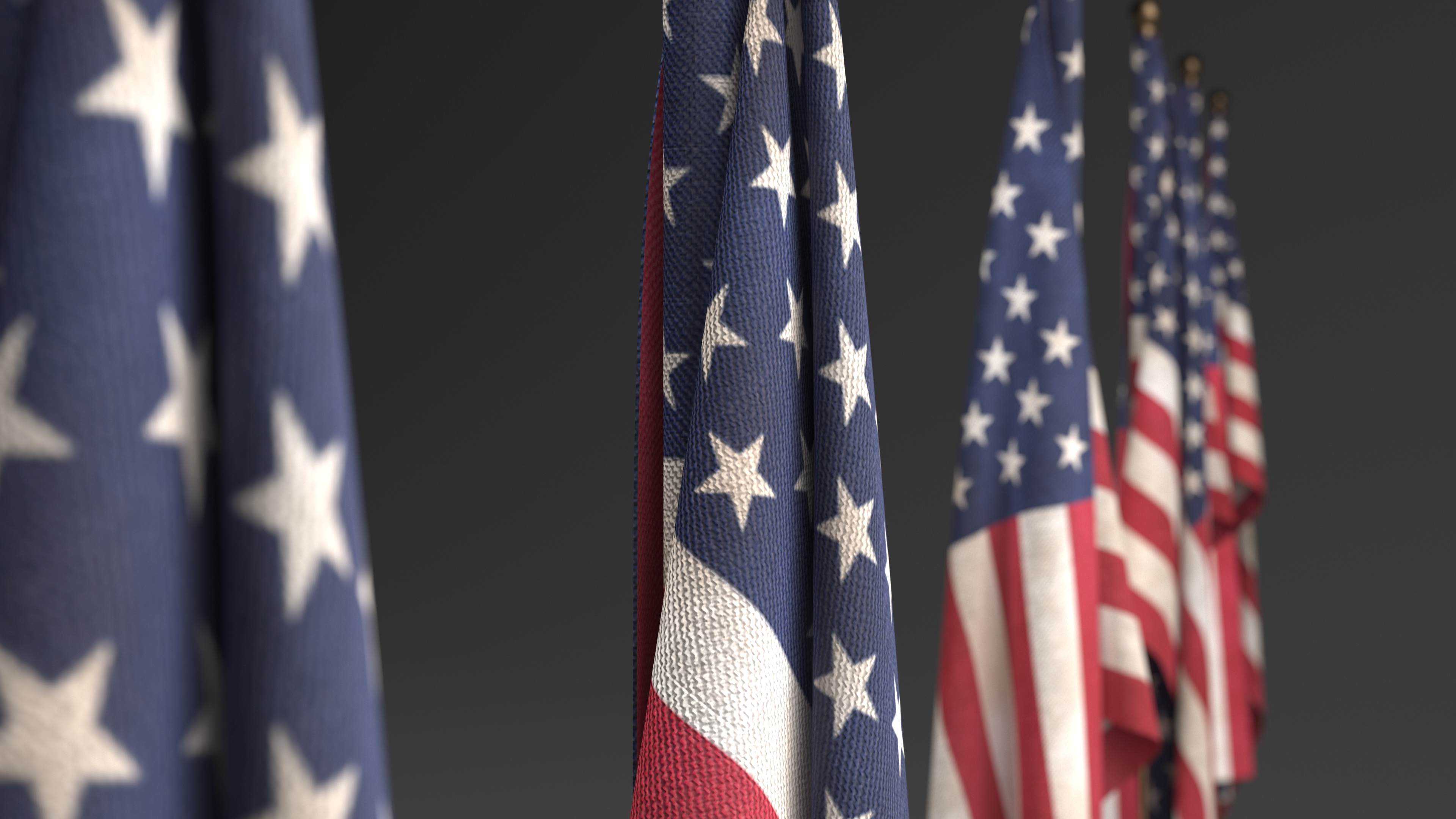 3D model Indoor American Flag