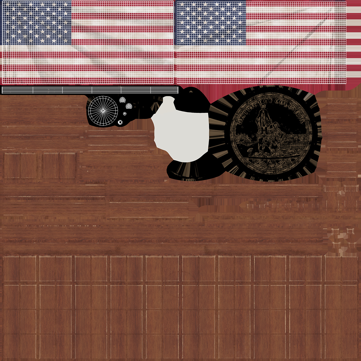 3D model Indoor American Flag