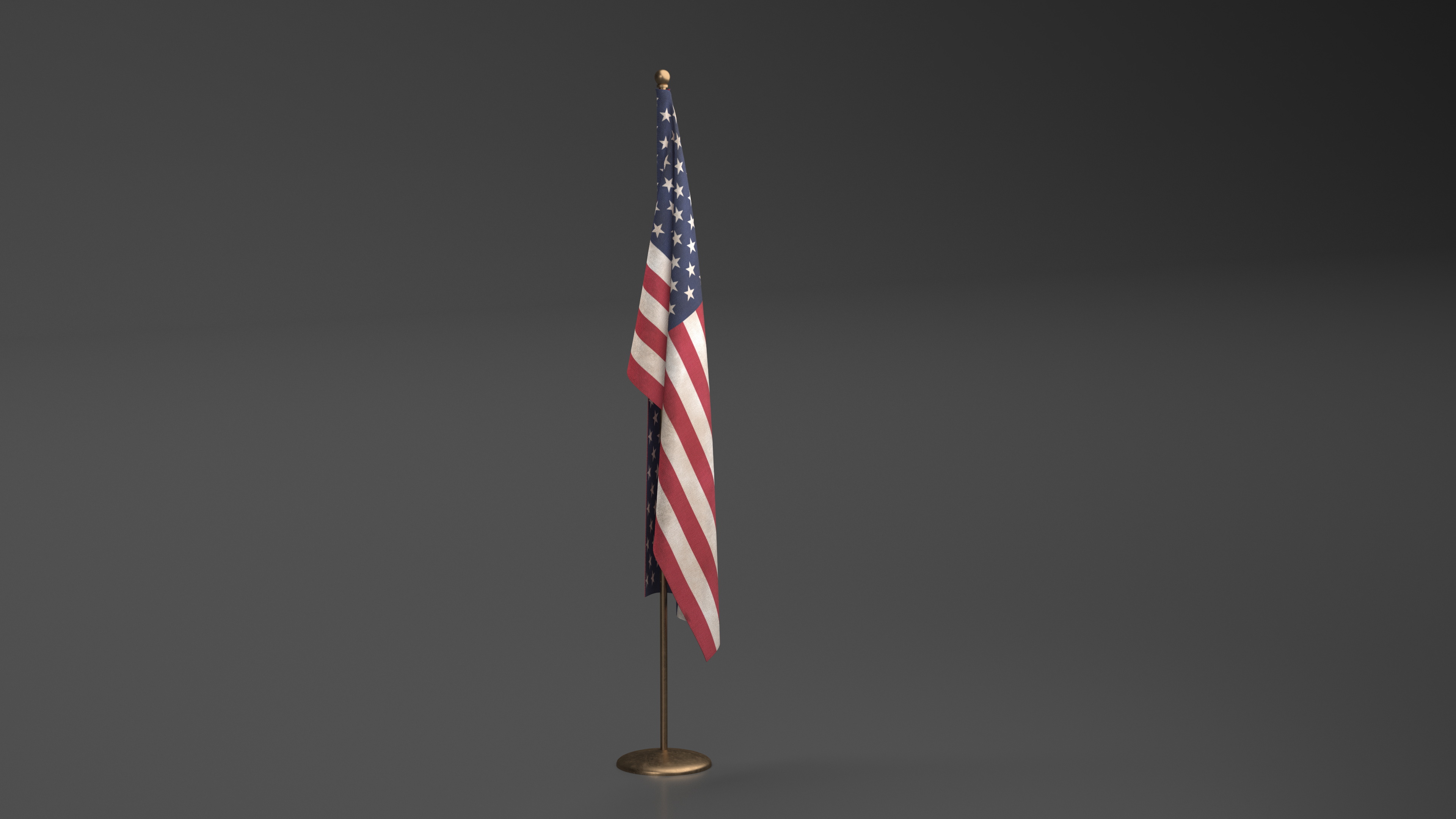 3D model Indoor American Flag