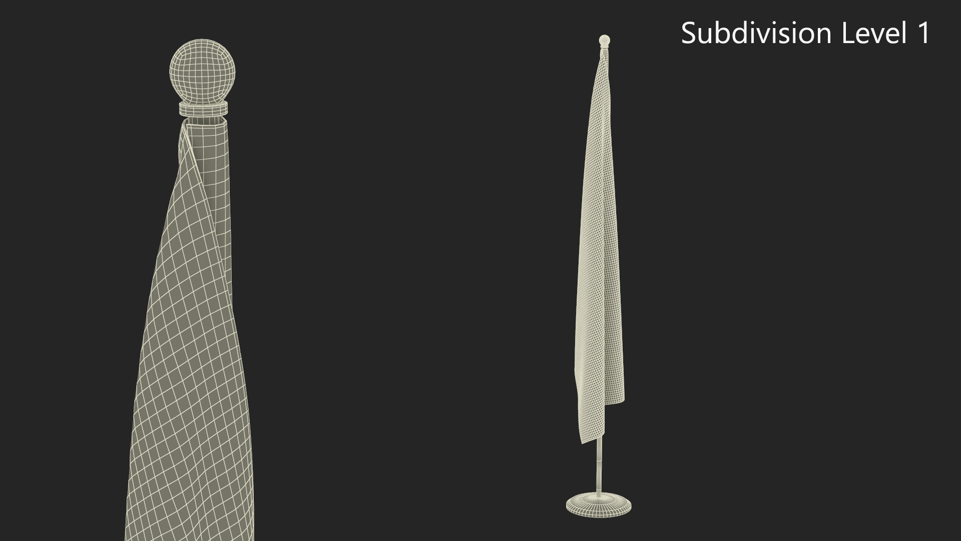 3D model Indoor American Flag