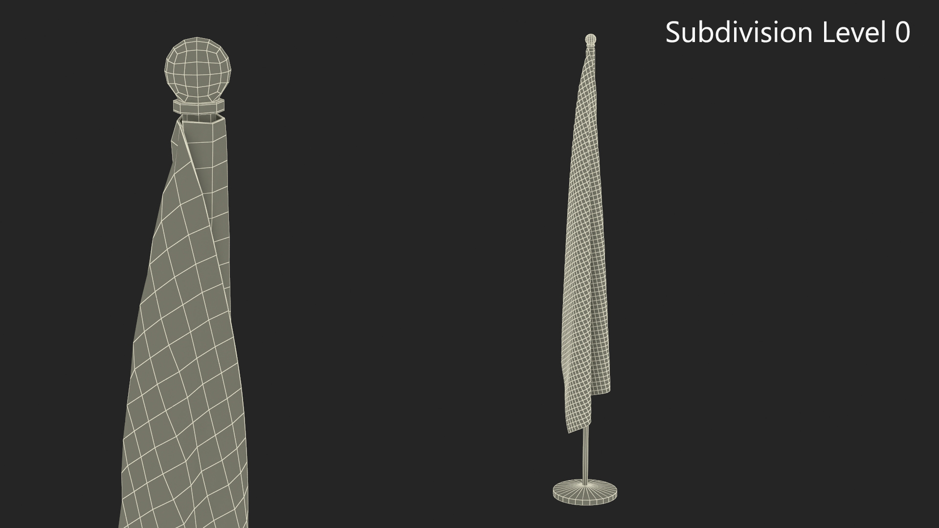 3D model Indoor American Flag