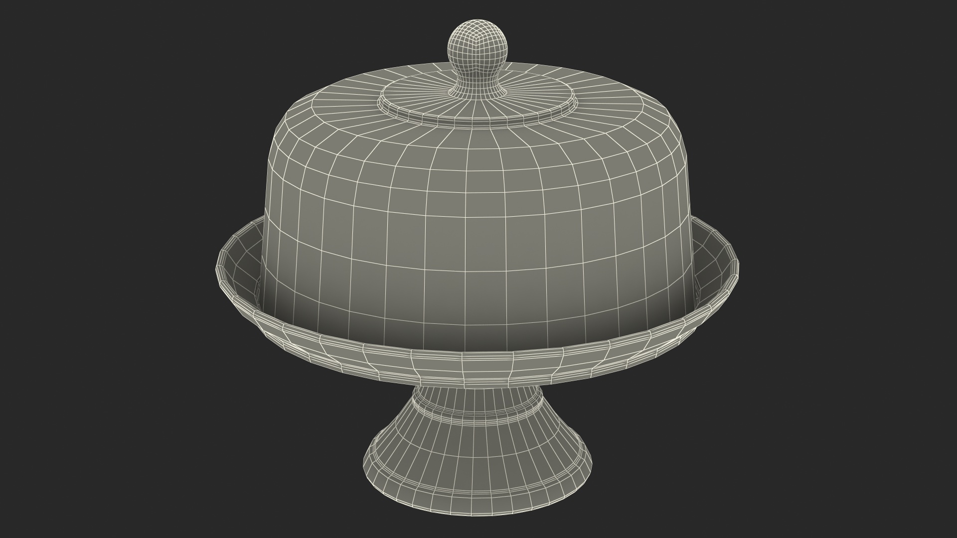 3D model Cake Stand Metal with Birthday Cake