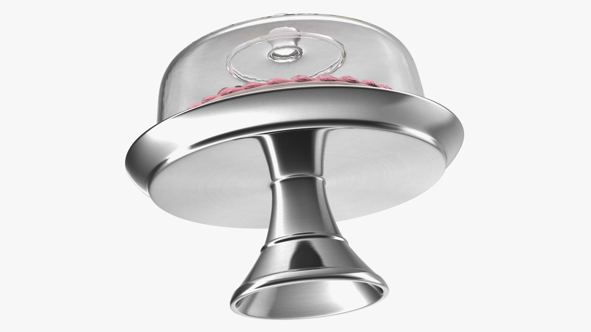 3D model Cake Stand Metal with Birthday Cake
