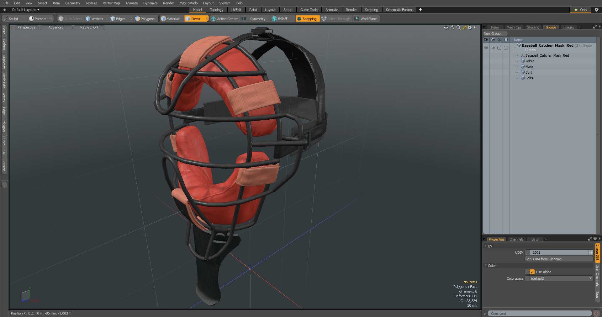 3D model Baseball Catcher Mask Red