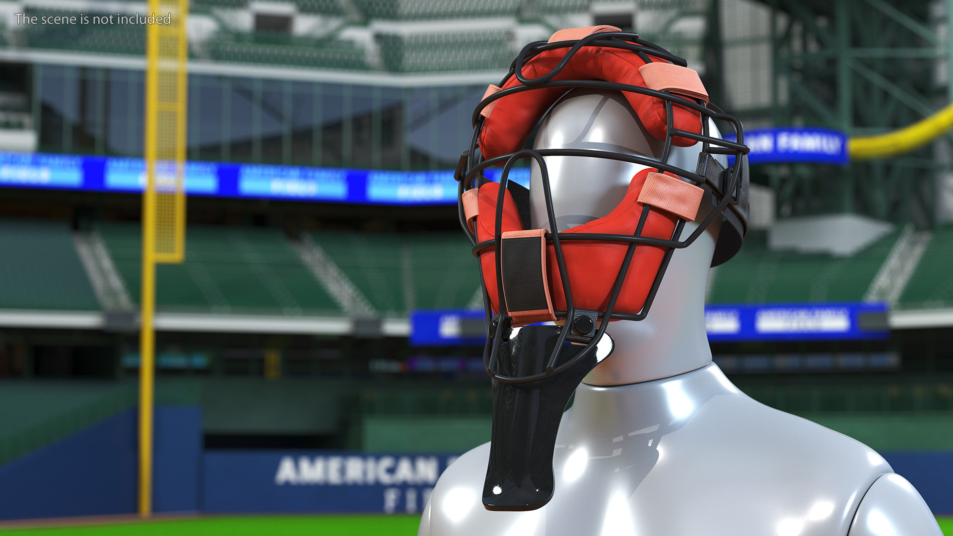 3D model Baseball Catcher Mask Red