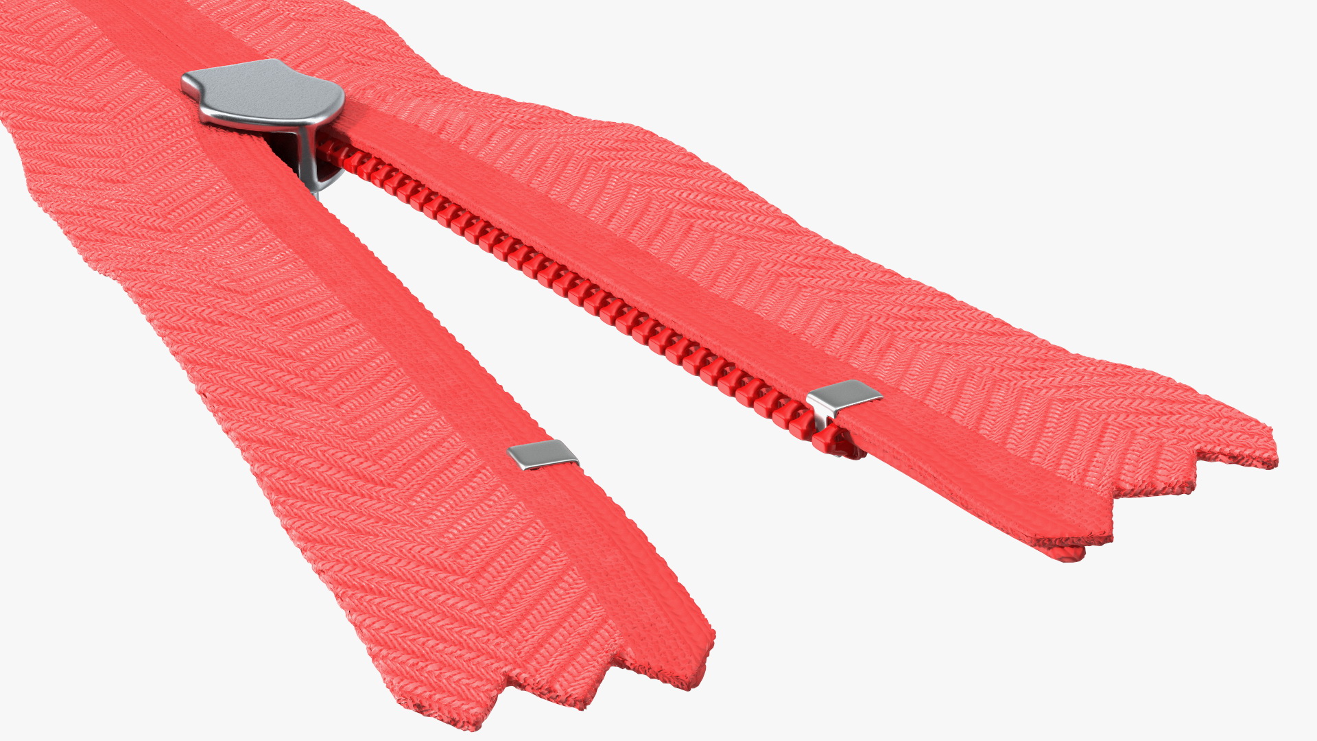 3D Half Open Nylon Coil Zipper Red