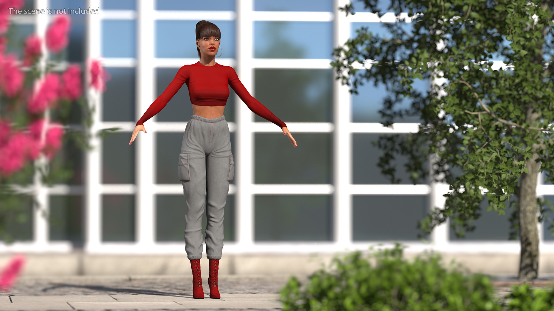 Light Skin City Style Woman T Pose 3D model
